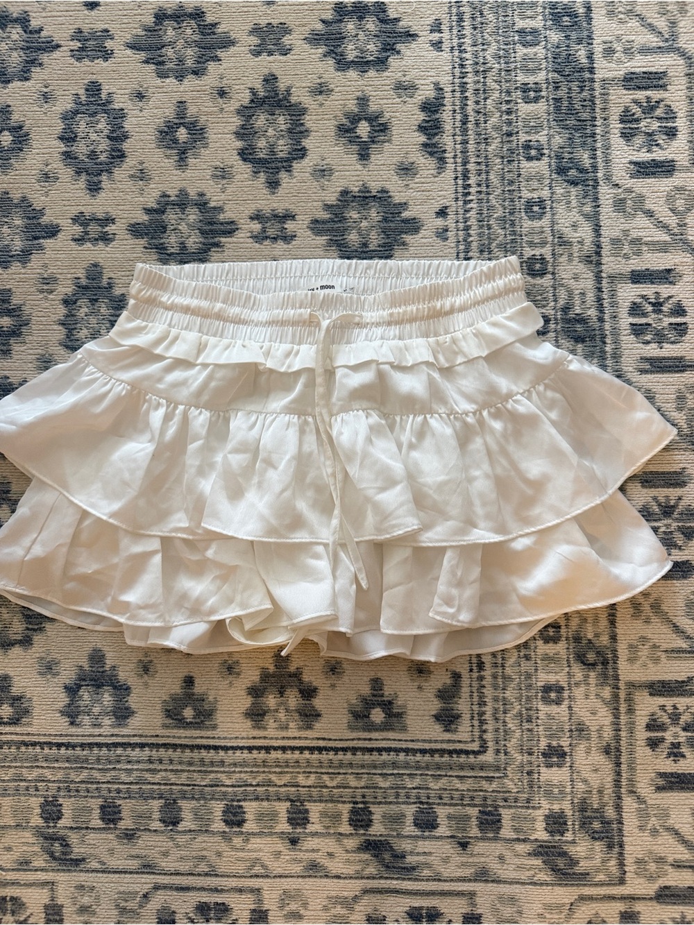 White Tiered Ruffle Mini Skirt